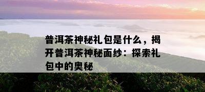 普洱茶神秘礼包是什么，揭开普洱茶神秘面纱：探索礼包中的奥秘