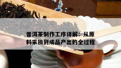 普洱茶制作工序详解：从原料采摘到成品产出的全过程