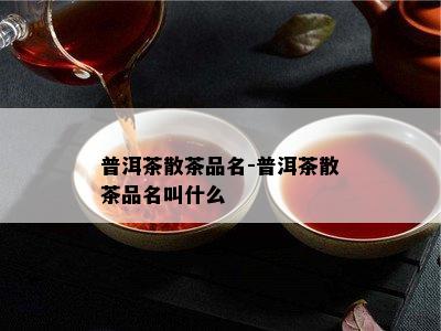 普洱茶散茶品名-普洱茶散茶品名叫什么