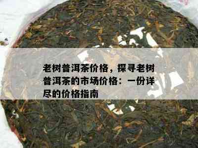 老树普洱茶价格，探寻老树普洱茶的市场价格：一份详尽的价格指南