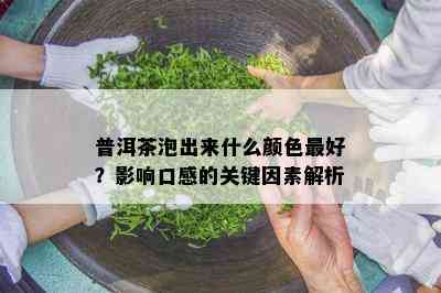 普洱茶泡出来什么颜色更好？影响口感的关键因素解析