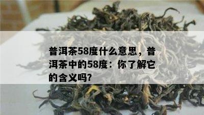 普洱茶58度什么意思，普洱茶中的58度：你熟悉它的含义吗？