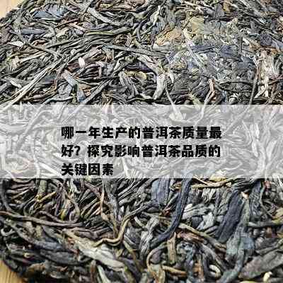 哪一年生产的普洱茶品质更好？探究作用普洱茶品质的关键因素