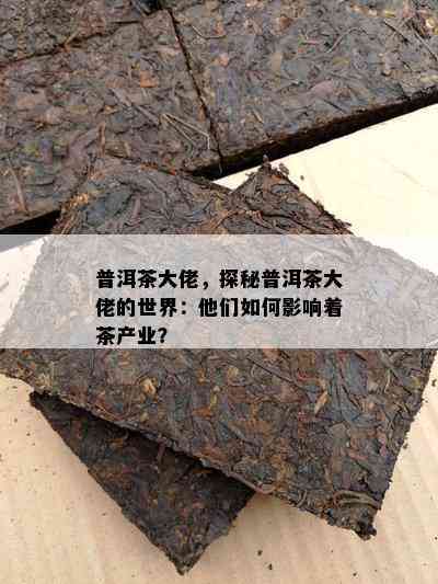 普洱茶大佬，探秘普洱茶大佬的世界：他们怎样作用着茶产业？