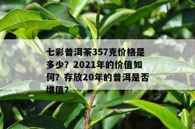 七彩普洱茶357克价格是多少？2021年的价值怎样？存放20年的普洱是不是增值？