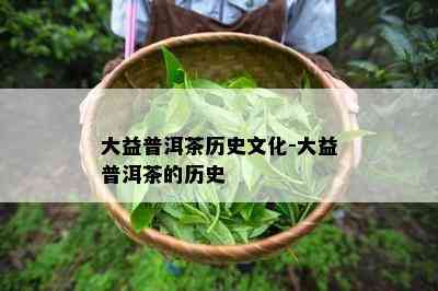 大益普洱茶历史文化-大益普洱茶的历史