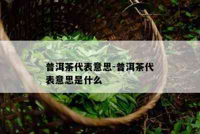 普洱茶代表意思-普洱茶代表意思是什么