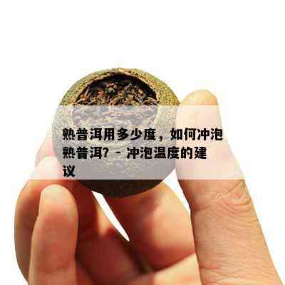 熟普洱用多少度，怎样冲泡熟普洱？- 冲泡温度的建议