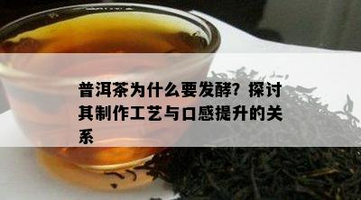 普洱茶为什么要发酵？探讨其制作工艺与口感提升的关系