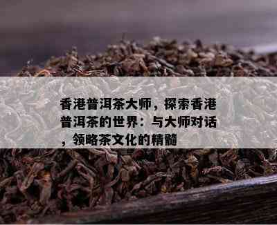 普洱茶大师，探索普洱茶的世界：与大师对话，领略茶文化的精髓