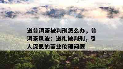 送普洱茶被判刑怎么办，普洱茶风波：送礼被判刑，引人深思的商业伦理疑问