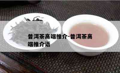 普洱茶高端推介-普洱茶高端推介语