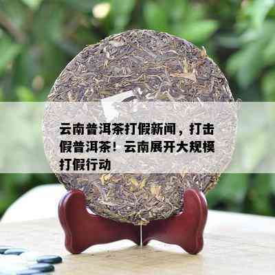 云南普洱茶打假新闻，打击假普洱茶！云南展开大规模打假行动