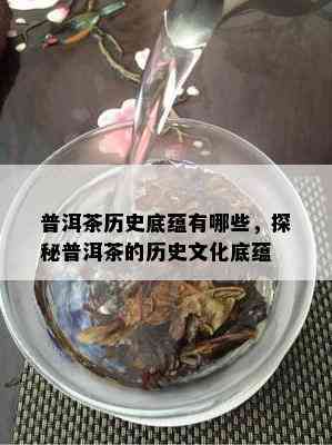 普洱茶历史底蕴有哪些，探秘普洱茶的历史文化底蕴