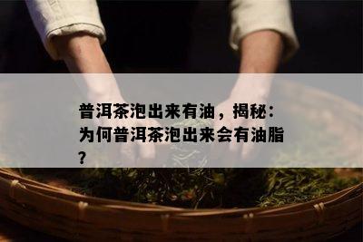 普洱茶泡出来有油，揭秘：为何普洱茶泡出来会有油脂？