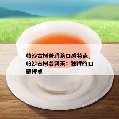 帕沙古树普洱茶口感特点，帕沙古树普洱茶：特别的口感特点