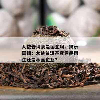 大益普洱茶是国企吗，揭示真相：大益普洱茶究竟是国企还是私营企业？