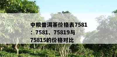 中粮普洱茶价格表7581：7581、75819与75815的价格对比