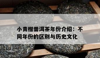 小青柑普洱茶年份介绍：不同年份的区别与历史文化