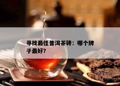 寻找更佳普洱茶砖：哪个牌子更好？