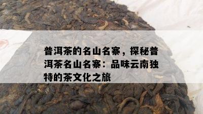 普洱茶的名山名寨，探秘普洱茶名山名寨：品味云南特别的茶文化之旅