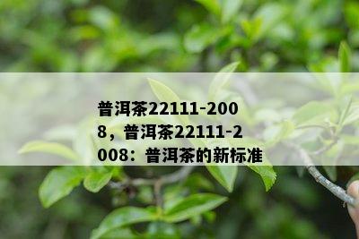 普洱茶22111-2008，普洱茶22111-2008：普洱茶的新标准