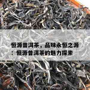 恒源普洱茶，品味永恒之源：恒源普洱茶的魅力探索