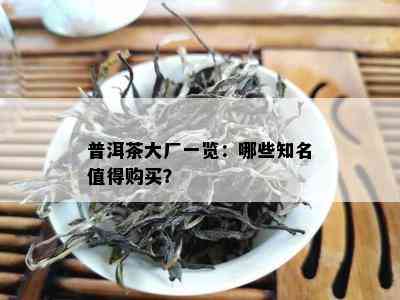 普洱茶大厂一览：哪些知名值得购买？