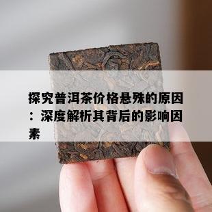 探究普洱茶价格悬殊的起因：深度解析其背后的作用因素