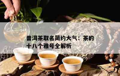 普洱茶取名简约大气：茶的十八个雅号全解析