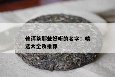 普洱茶那些好听的名字：精选大全及推荐