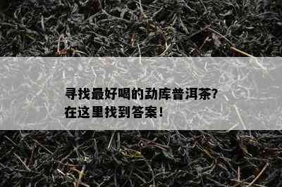 寻找更好喝的勐库普洱茶？在这里找到答案！