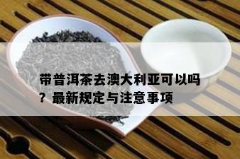 带普洱茶去澳大利亚可以吗？最新规定与注意事项