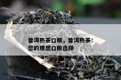 普洱熟茶口粮，普洱熟茶：您的理想口粮选择