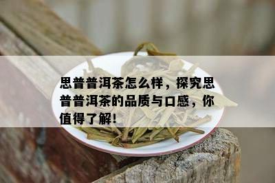 思普普洱茶怎么样，探究思普普洱茶的品质与口感，你值得熟悉！