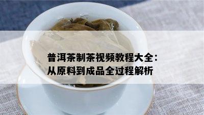 普洱茶制茶视频教程大全：从原料到成品全过程解析