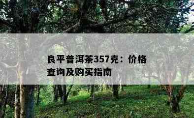 良平普洱茶357克：价格查询及购买指南