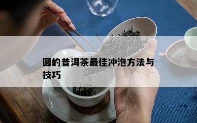 圆的普洱茶更佳冲泡方法与技巧