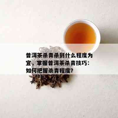 普洱茶杀青杀到什么程度为宜，掌握普洱茶杀青技巧：怎样把握杀青程度？