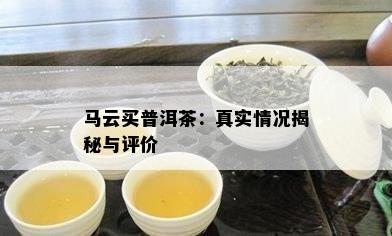 马云买普洱茶：真实情况揭秘与评价