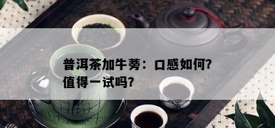 普洱茶加牛蒡：口感怎样？值得一试吗？