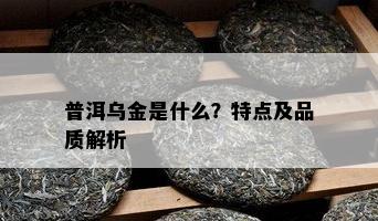 普洱乌金是什么？特点及品质解析