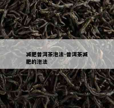 减肥普洱茶泡法-普洱茶减肥的泡法