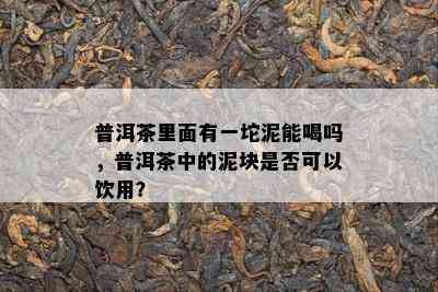 普洱茶里面有一坨泥能喝吗，普洱茶中的泥块是否可以饮用？