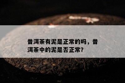 普洱茶有泥是正常的吗，普洱茶中的泥是否正常？