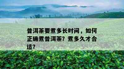 普洱茶要煮多长时间，怎样正确煮普洱茶？煮多久才合适？