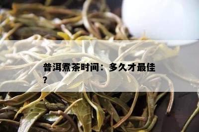 普洱煮茶时间：多久才更佳？