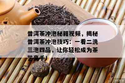 普洱茶冲泡秘籍视频，揭秘普洱茶冲泡技巧：一看二洗三泡四品，让你轻松成为茶艺高手！