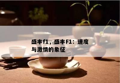 盛丰f1，盛丰F1：速度与 *** 的象征