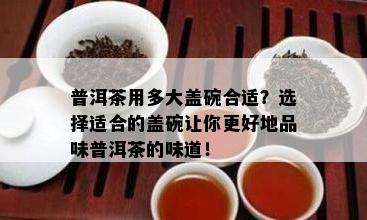 普洱茶用多大盖碗合适？选择适合的盖碗让你更好地品味普洱茶的味道！